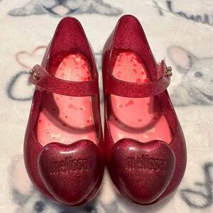 Mini Melissa Pink Dress Shoes Heart Design
